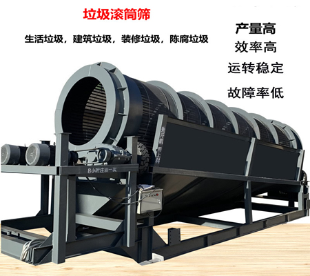 建筑垃圾滾筒篩、生活垃圾滾筒篩、垃圾處理滾筒篩、生活垃圾滾筒篩分機(jī)-中森智能篩分機(jī)廠